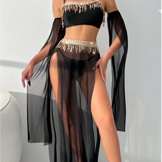 Rhinestone Fringe Dance Costume Set