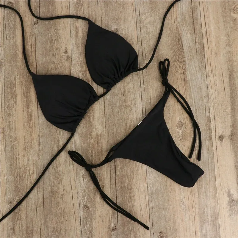 Halter Tie Bikini Swimsuit Set