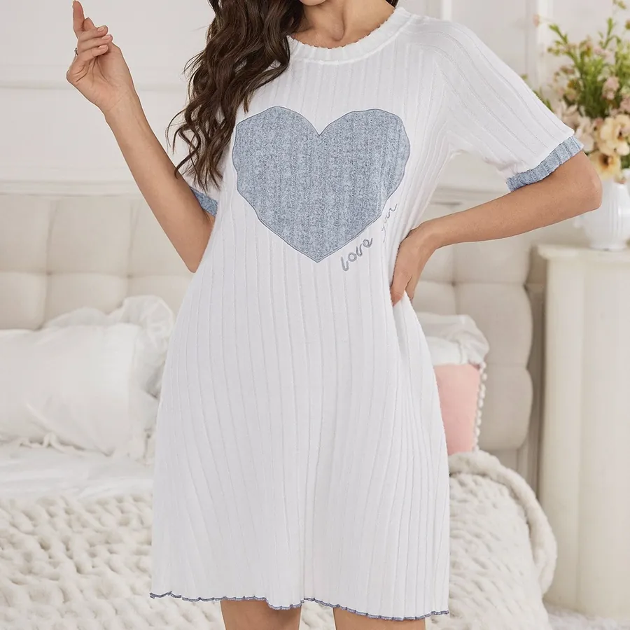 Heart Print Pajama Set
