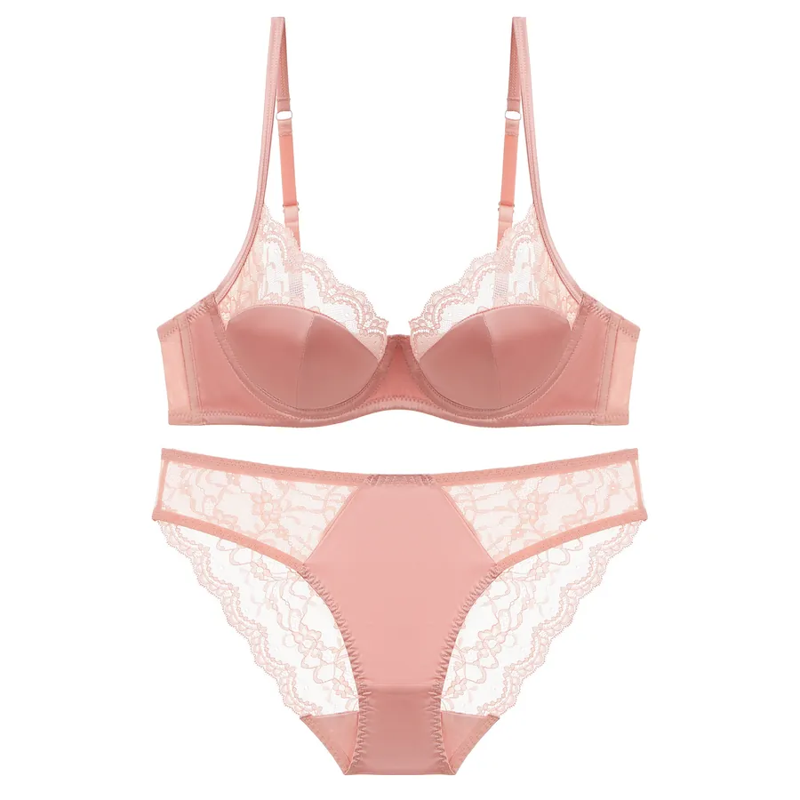 French Lace Smooth Cup Bra Set