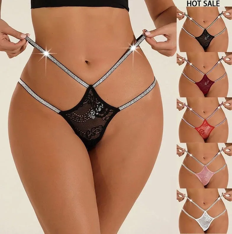Sheer Lace Low-Rise Strappy Brief