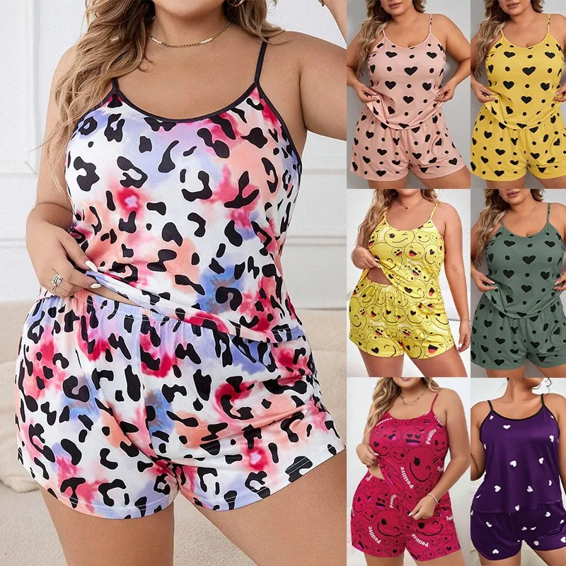 Plus Size Cami and Shorts Loungewear Set