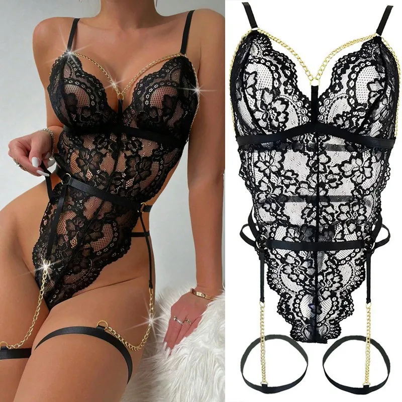 Lace Three-Piece Lingerie Set