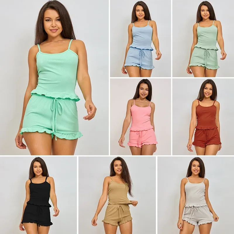 Striped Cami and Shorts Pajama Set