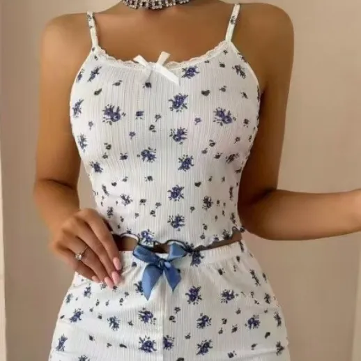 Printed Cami and Shorts Pajama Set
