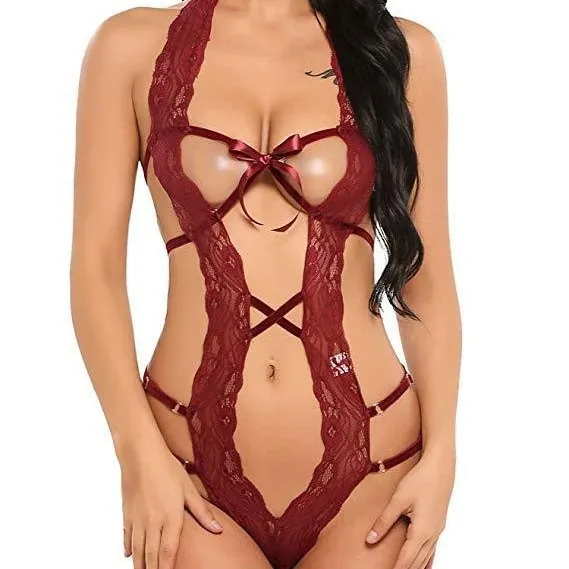 Lace-Up Bow Bodysuit