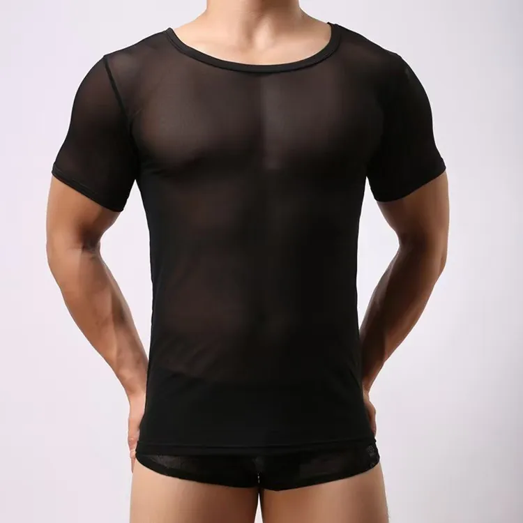 Men's Sheer Mesh Short Sleeve Top