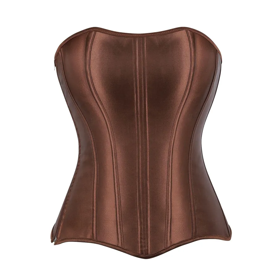 Satin Strapless Corset Top with Boning
