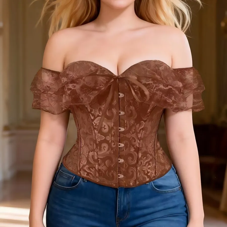 Off-Shoulder Lace Corset Top