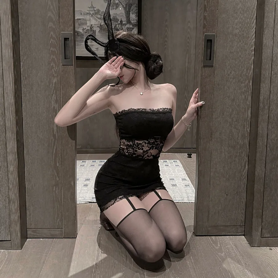 Lace Cutout Bodycon Roleplay Dress