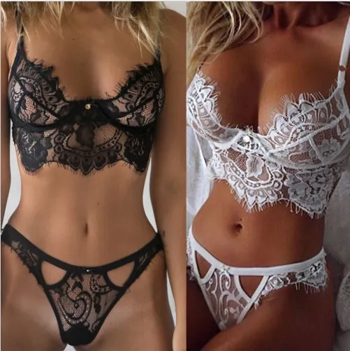 Eyelash Lace Three-Piece Bra Set