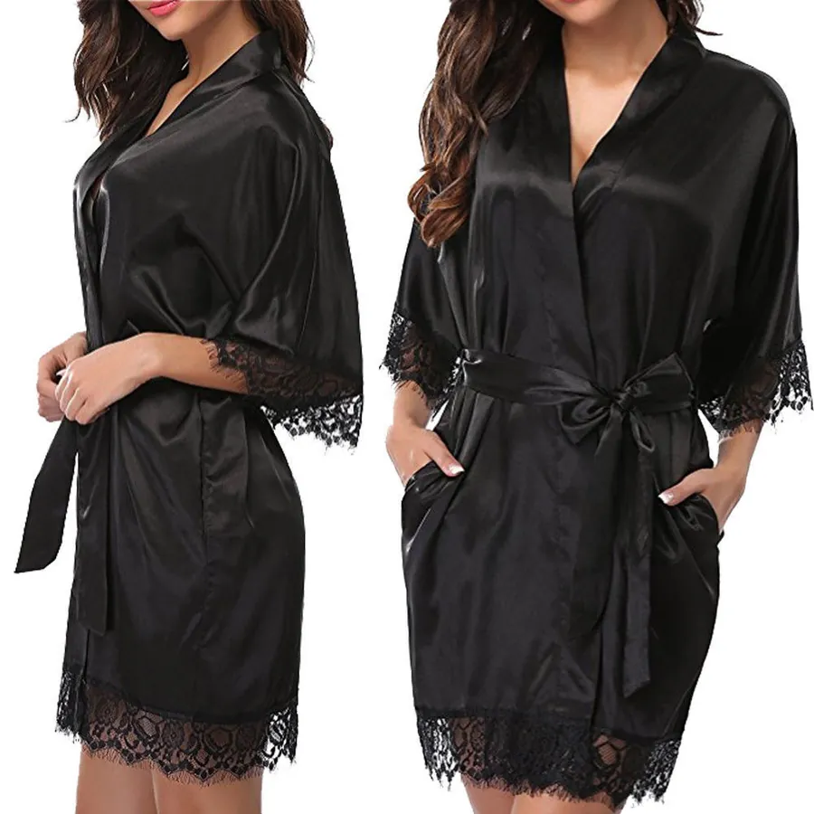 Plus Size Ice Silk Robe