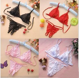 Sheer Lace Three-Piece Bra Set
