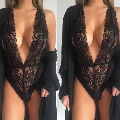Sheer Lace Bodysuit Set