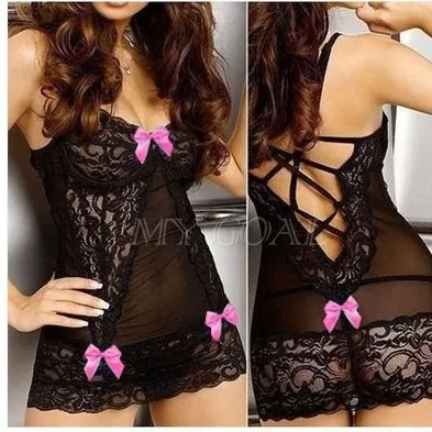 Lace Deep V Cami and Brief Set
