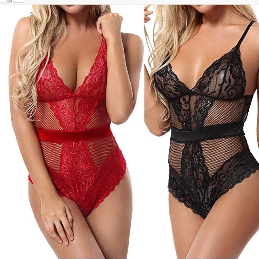 Lace Mesh Cutout Bodysuit