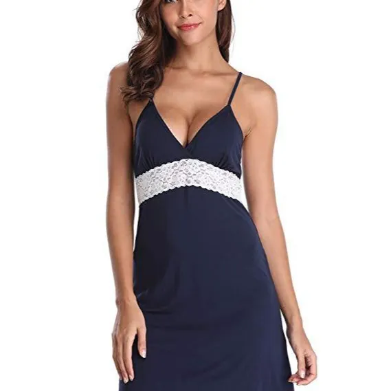 White Lace Trim Satin Slip Dress