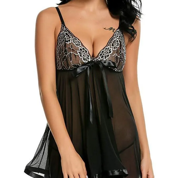 Mesh Bow Cami Slip Dress