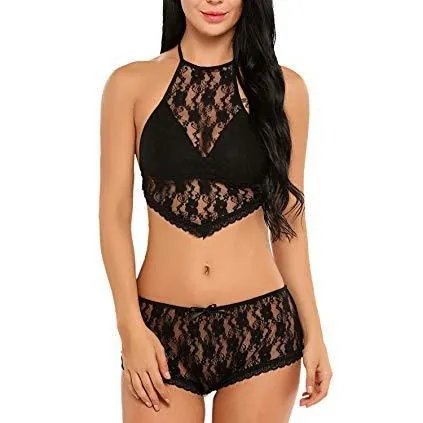 Sheer Lace Brief Set