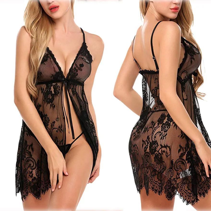Eyelash Lace Slip Dress Set