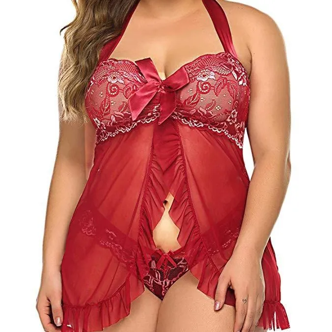 Sheer Halter Mesh Slit Dress
