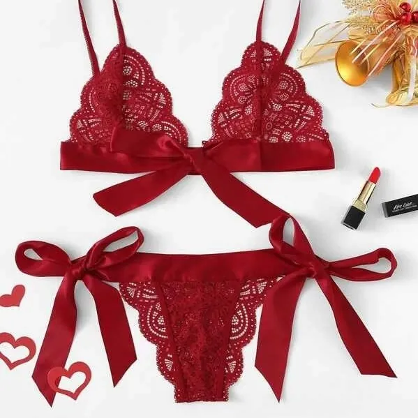 Cutout Bow Lingerie Set