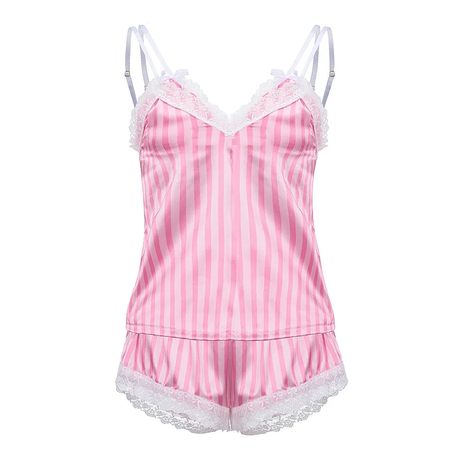 Striped Cami and Shorts Lingerie Set