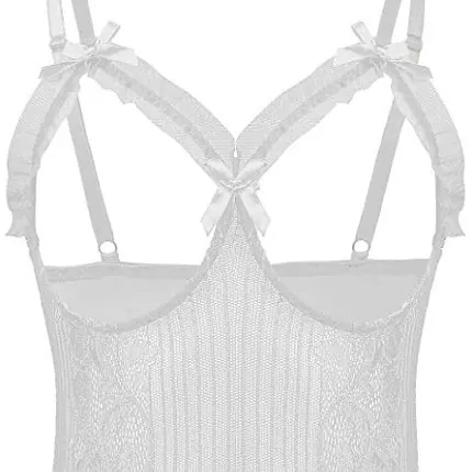 Cutout Mesh Strappy Bodysuit