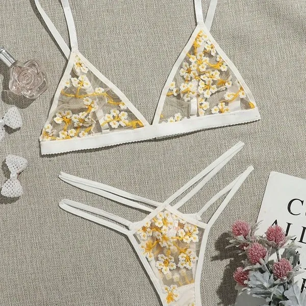 Sheer Printed Three-Piece Set