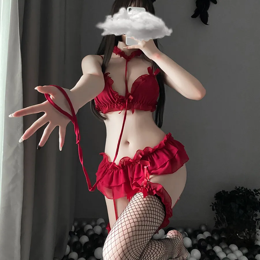 Sheer Chiffon Maid Costume Set