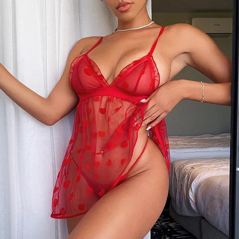 Heart Mesh Cami Nightdress
