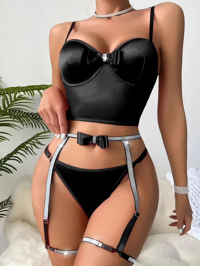 Milk Silk Garter Bra Set