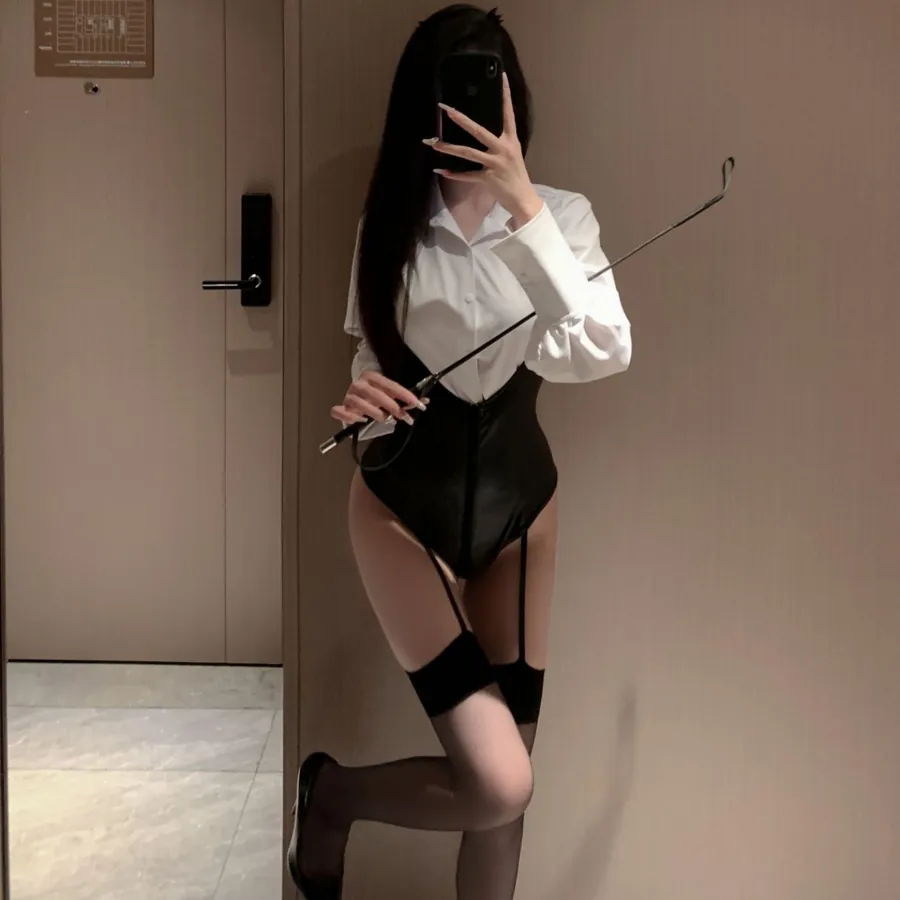 Patent Leather Secretary Roleplay Bodysuit