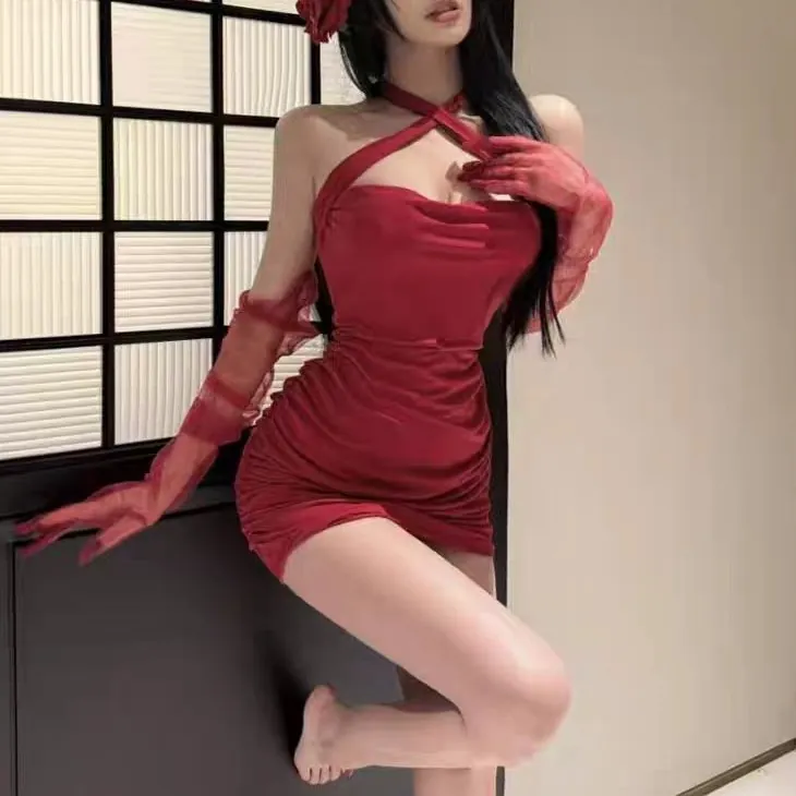 Halter bodycon mini dress