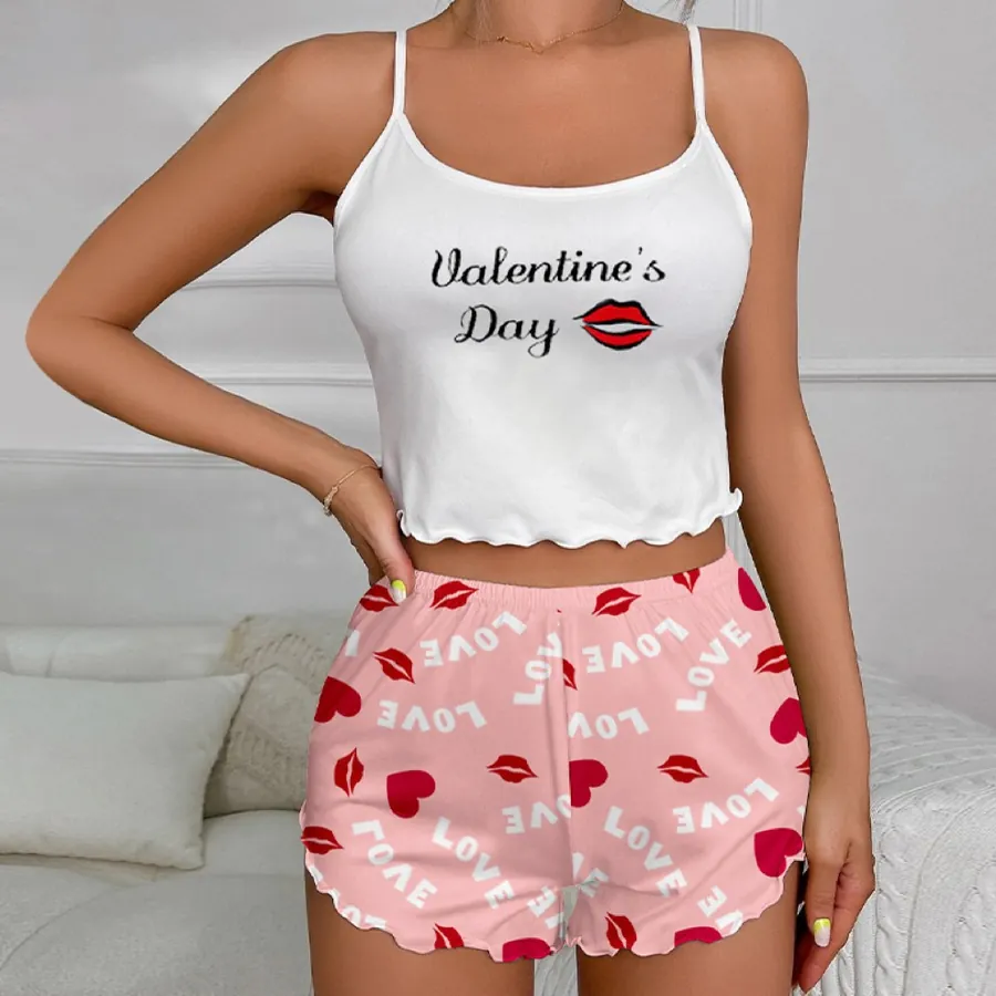 Printed Cami and Shorts Lounge Set