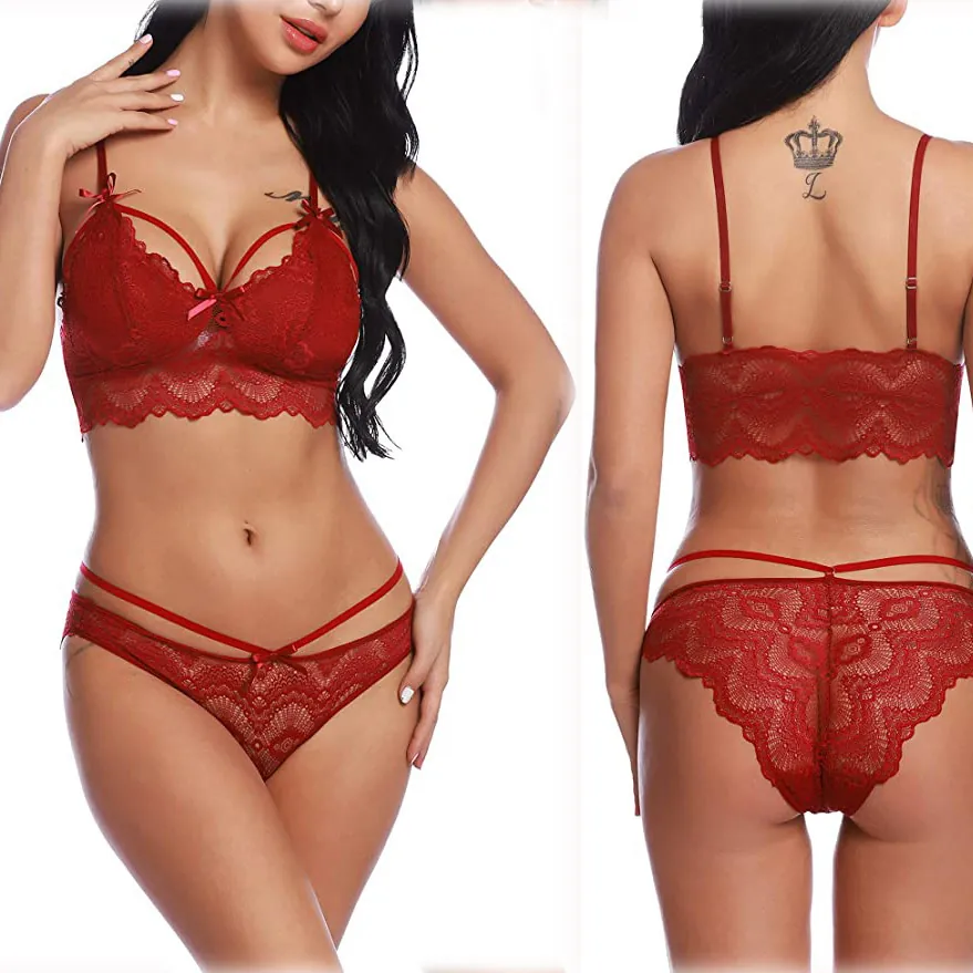 Sheer Lace Two-Piece Lingerie Set
