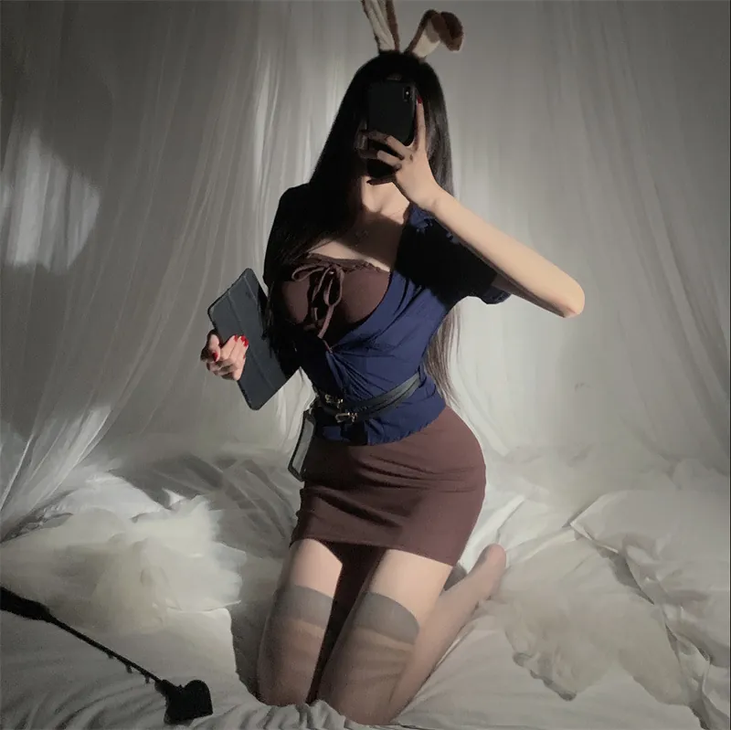 Secretary Bunny Girl Corset and Mini Skirt Set