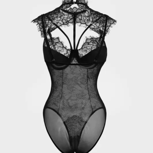 Lace-Up Corset Style Lingerie Set