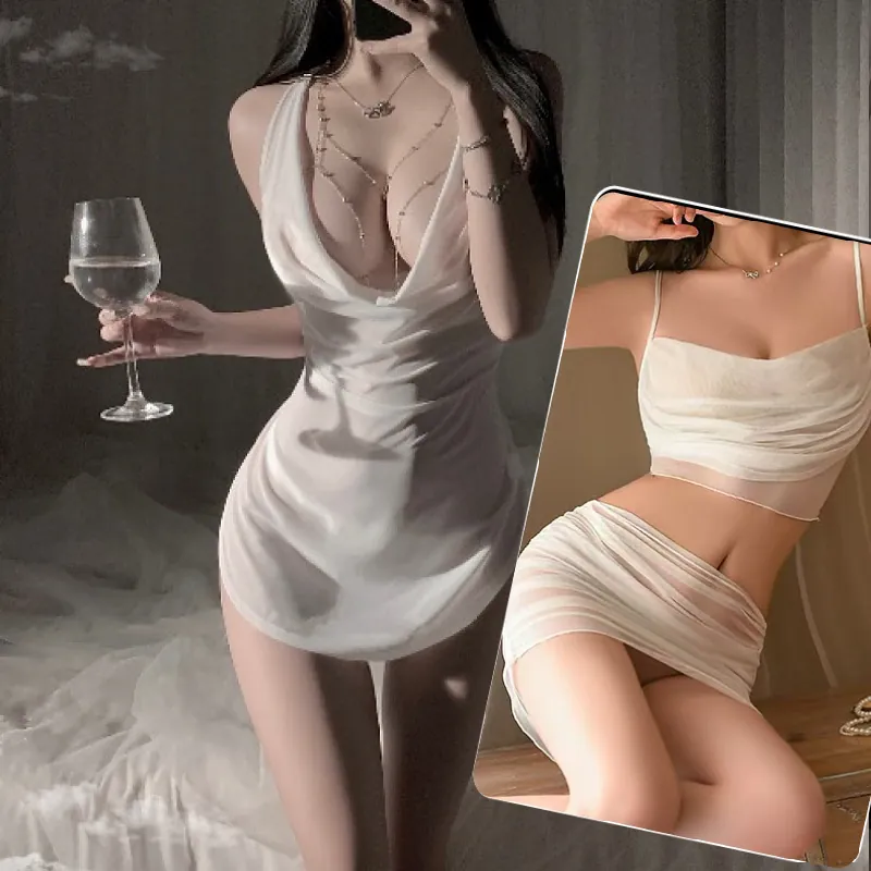 Sheer Halter Neck Bodysuit Set