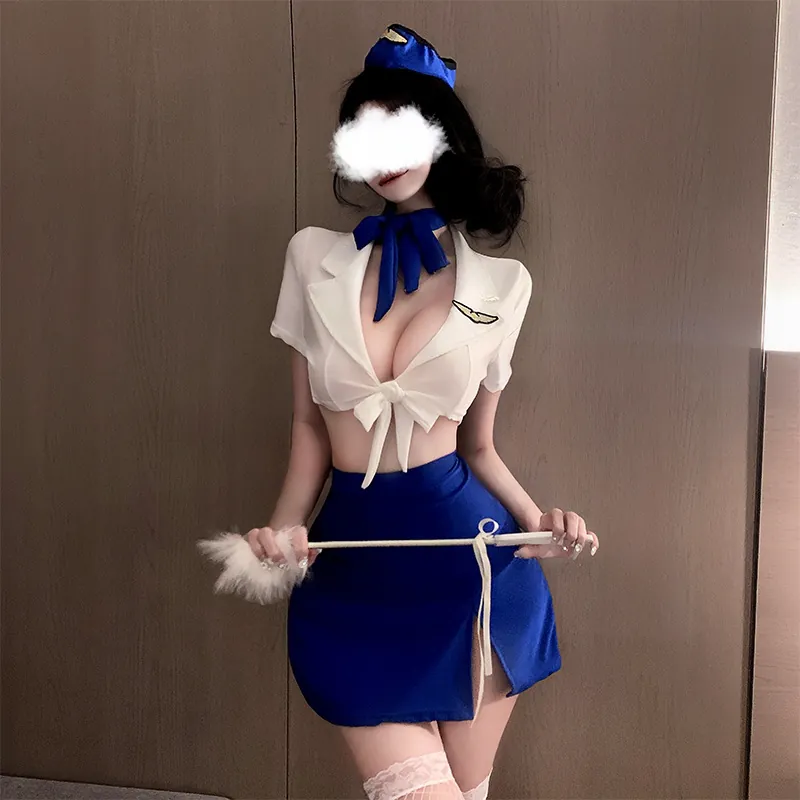 Deep V Flight Attendant Roleplay Costume