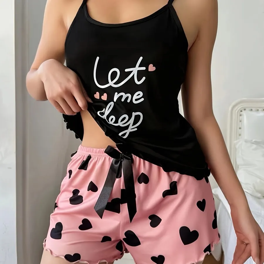 Sweet Cartoon Two-Piece Pajama Set