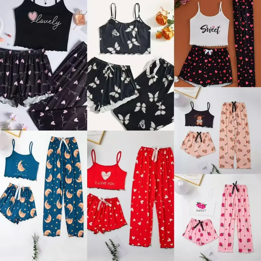 Thin Cami Pajama Two-Piece Summer Set