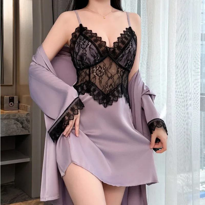 Lace Mesh Cami Nightdress with Pads
