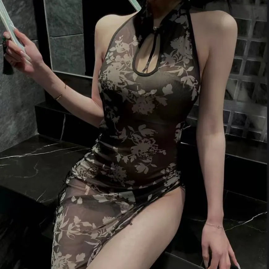 Qipao Style Cutout Back Roleplay Dress