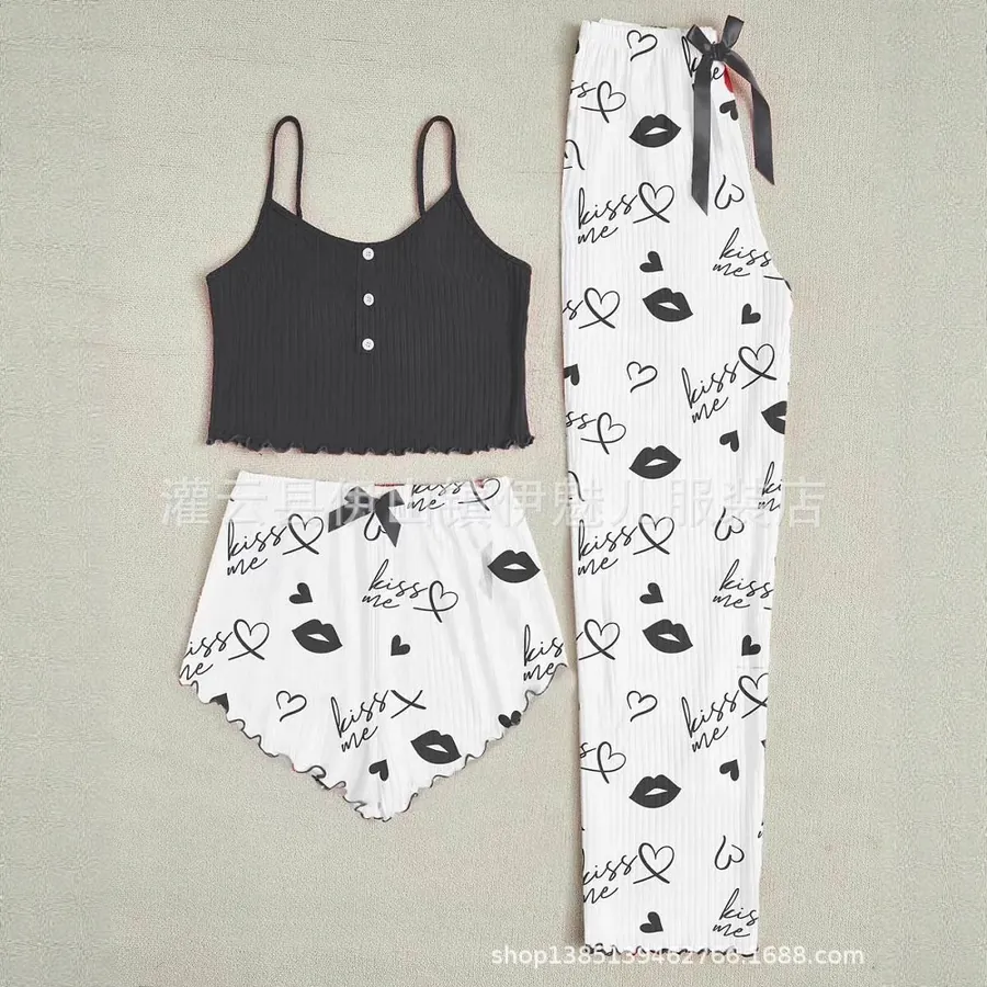 Heart Print Cami Pajama Set