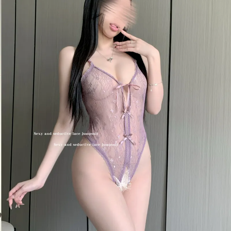 Lace Cami Bodysuit with Satin Robe
