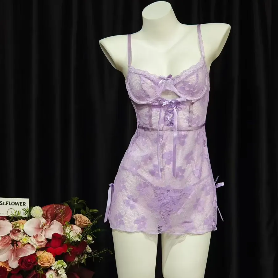 Purple Lace Heart Bodysuit