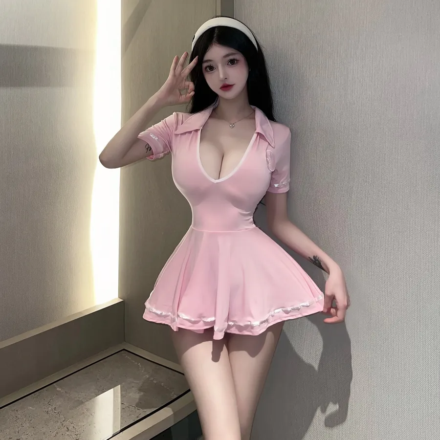 Blue Bunny Girl Bodysuit Costume Set