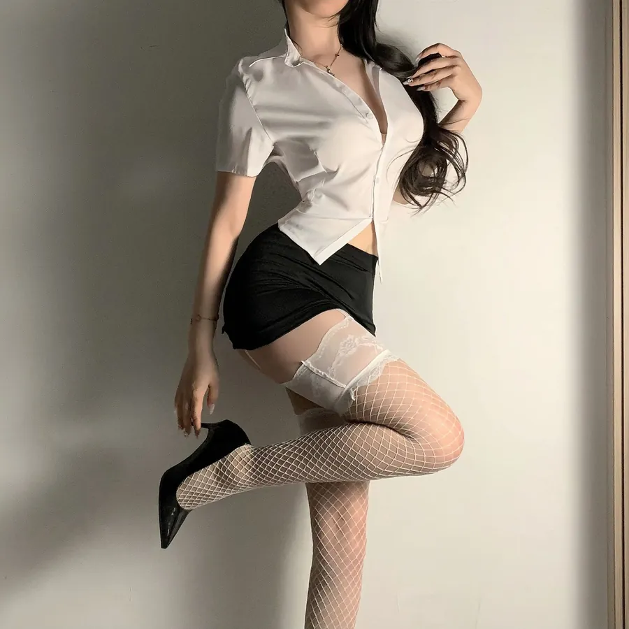 Black Pleated JK Uniform Mini Skirt