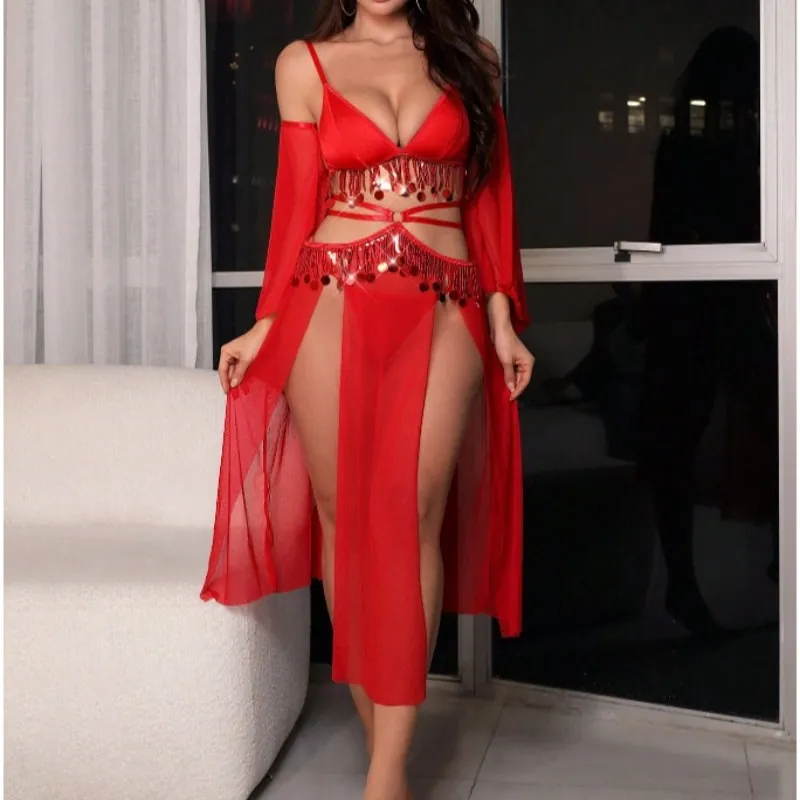 Sheer Cutout Slit Exotic Costume Set